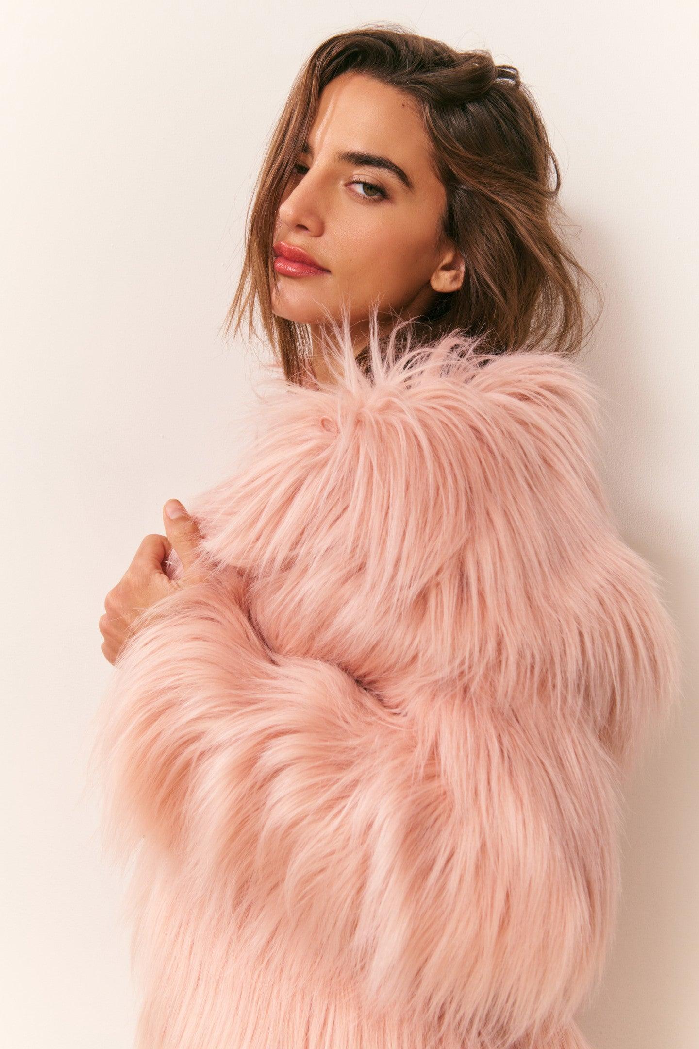 Valia Long Faux Fur Coat - IVORY Product Image
