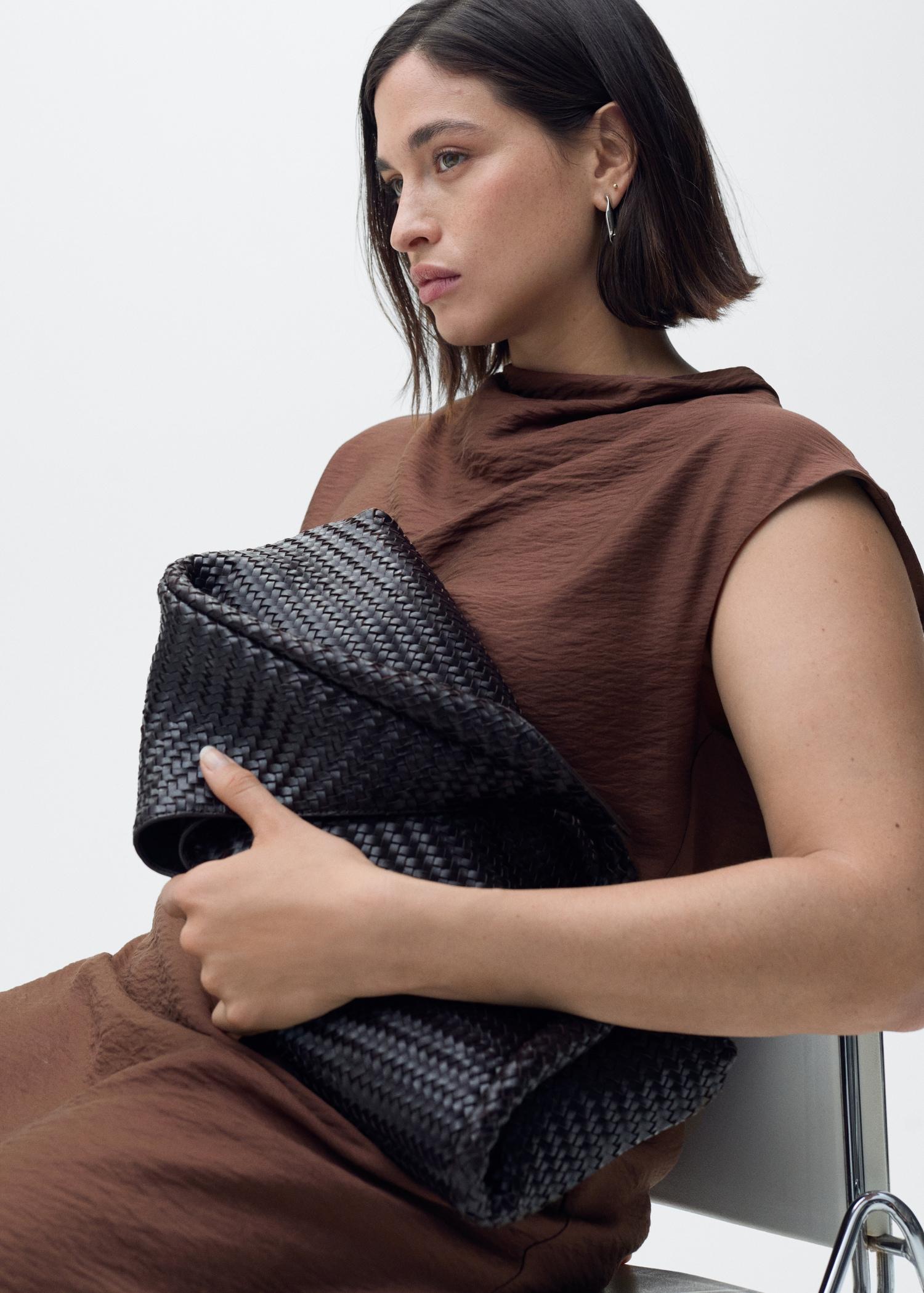 Draped textured dress - Women | MANGO USA Product Image