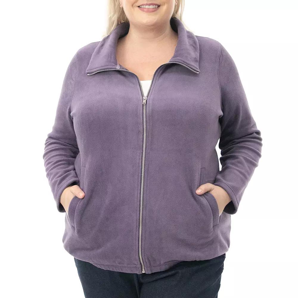 Plus Size Nina Leonard Sherpa Jacket, Women's, Size: 1XL, Purple Product Image
