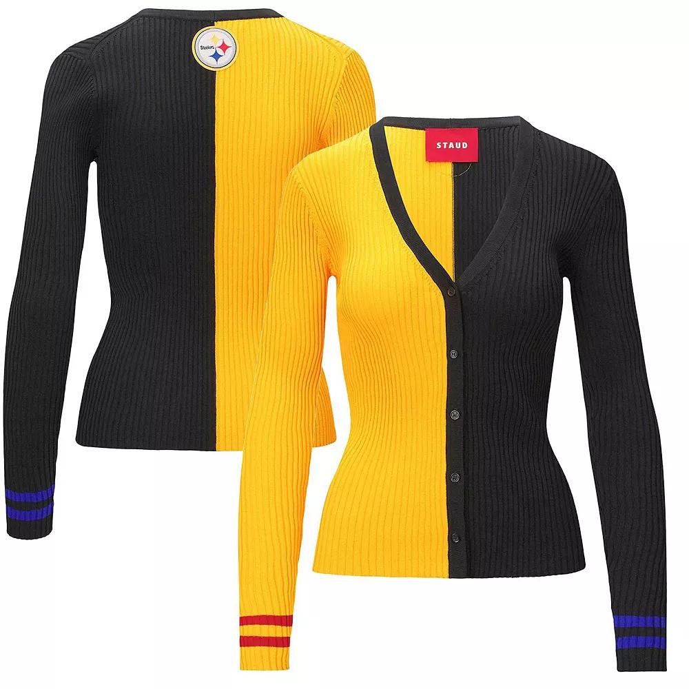 Women's STAUD Gold/Black Pittsburgh Steelers Cargo Sweater, Size: Medium Product Image
