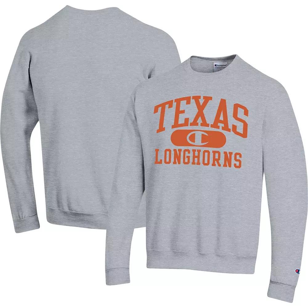 Men's Champion Heather Gray Texas Longhorns Arch Pill Sweatshirt,  Product Image