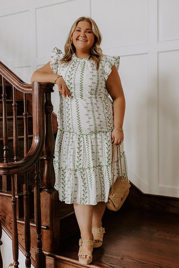 Ivy Lane Embroidered Midi Dress Curves Product Image