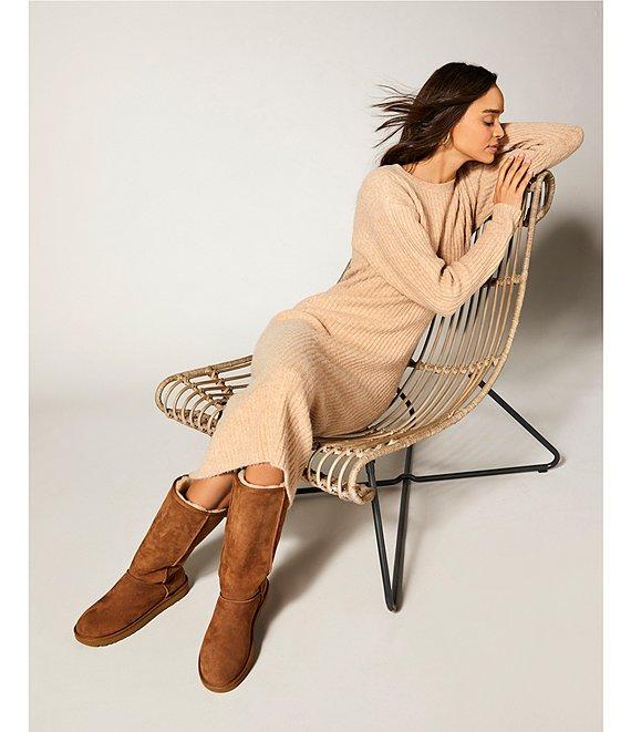 Antonio Melani Greer Wool Blend Knit Crew Neck Long Sleeve Midi Sheath Dress Product Image