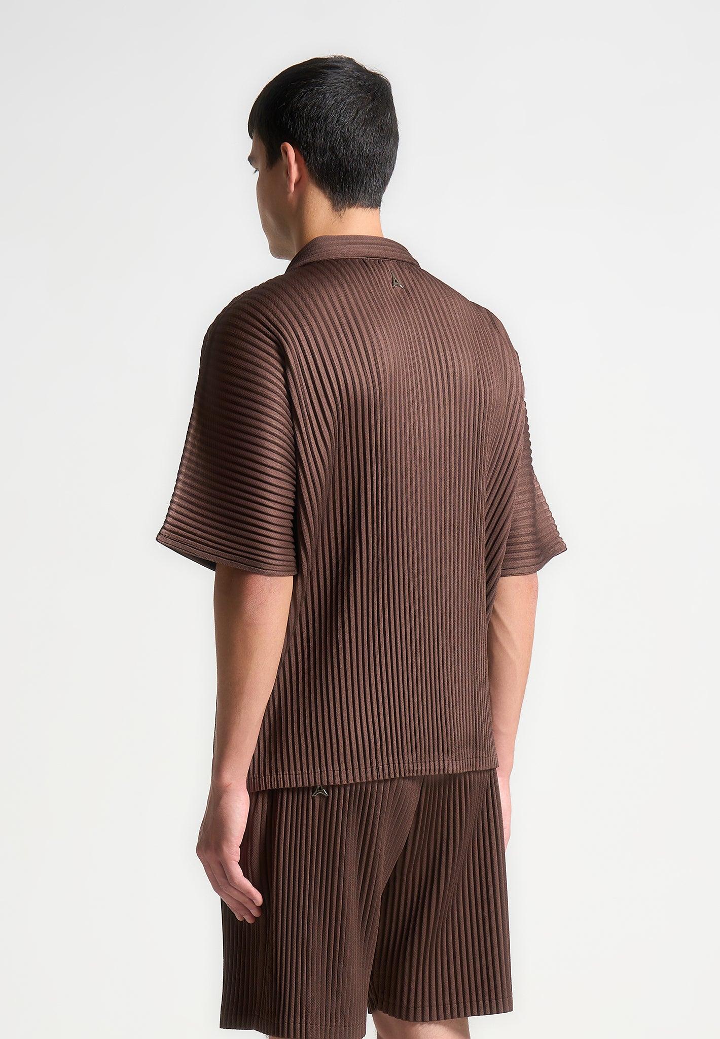 Pascal - Pleated Shirt - Brown Male Product Image