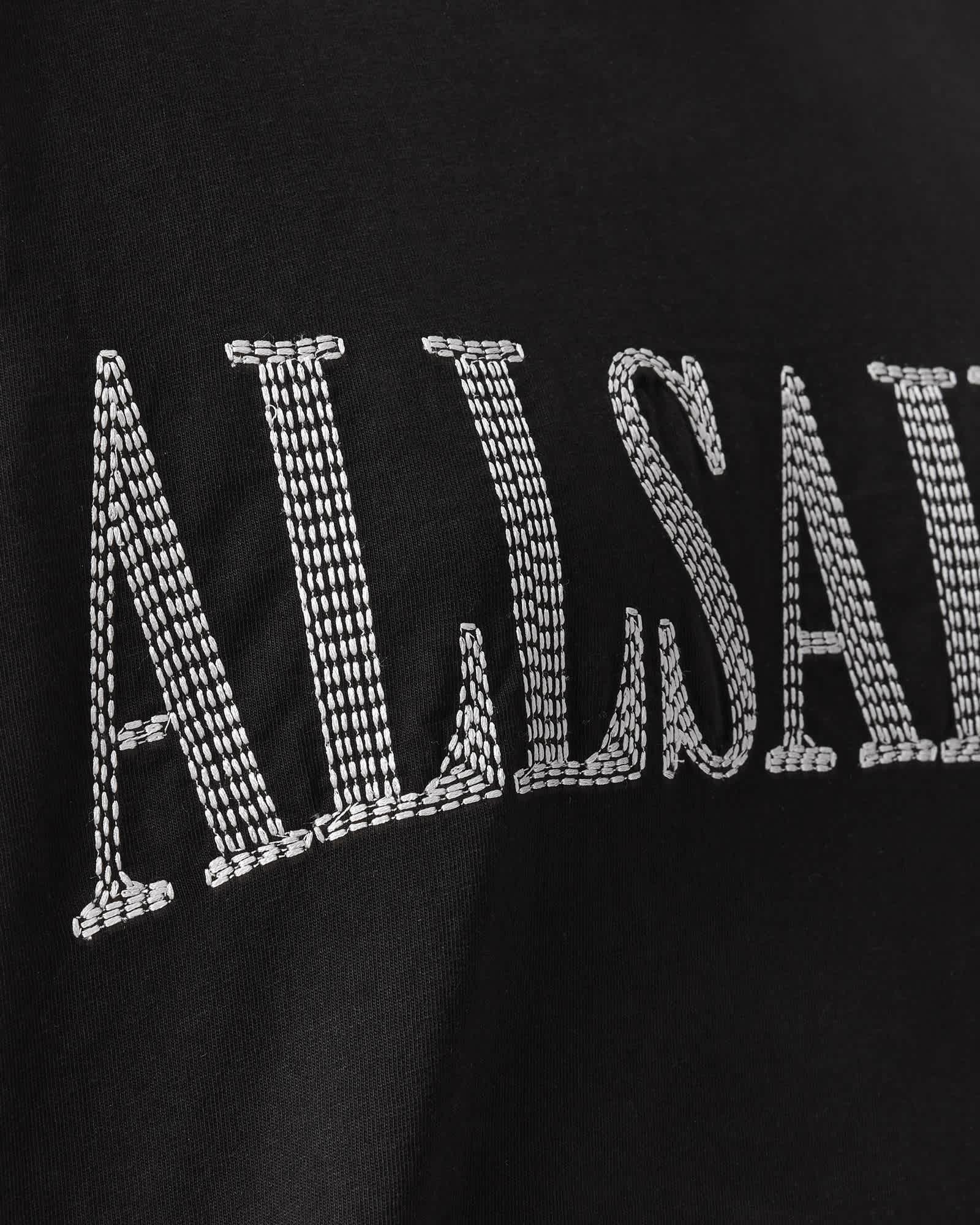 Dash Etta Oversized Embroidered T-Shirt Washed Black | ALLSAINTS US Product Image