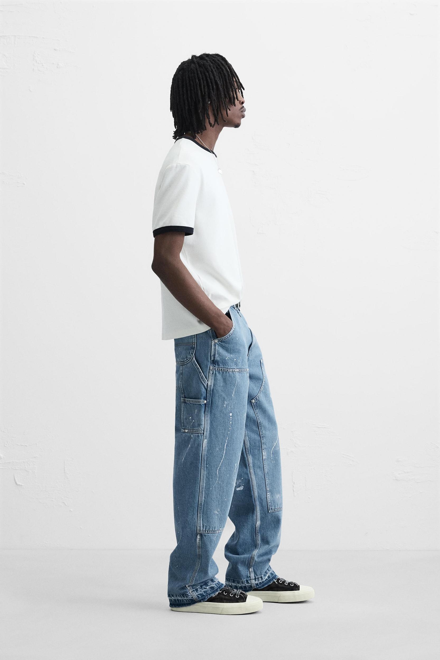 STRAIGHT FIT RIPPED CARPENTER JEANS Product Image