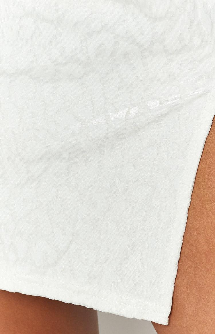 Trust Cream Print Mini Skirt Product Image