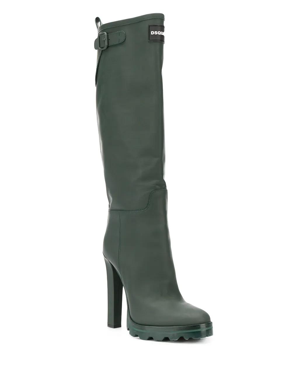 stiletto-heel knee-high rain boots Product Image