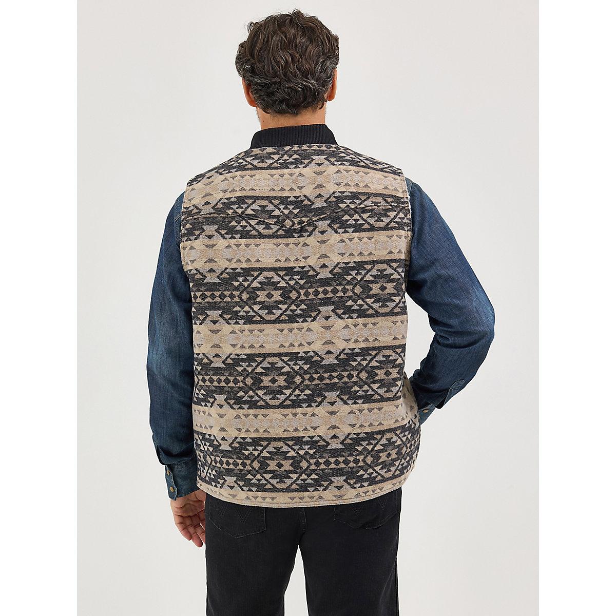 Men's Sherpa Lined Jacquard Vest | Men's JACKETS & OUTERWEAR | Wrangler® Product Image