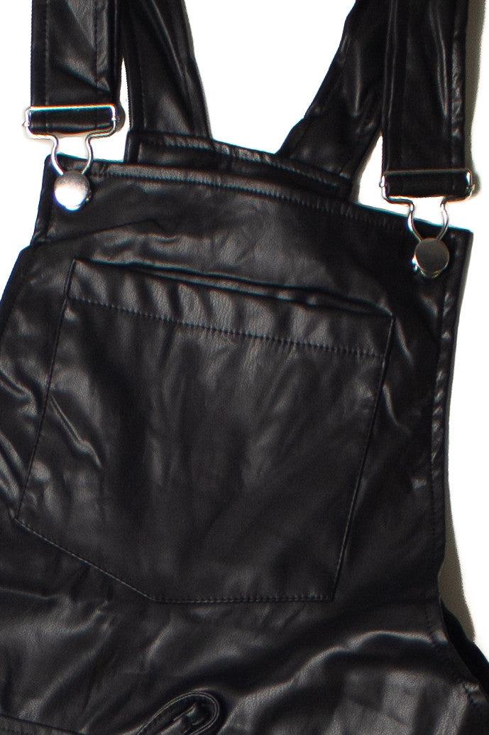 Pleather Jogger Overalls Product Image
