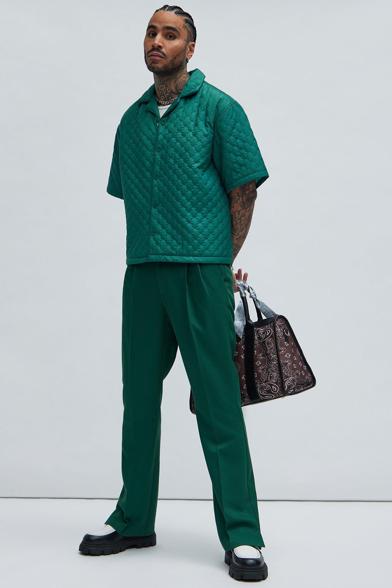Hudson Quilted Nylon Shirt - Green Product Image