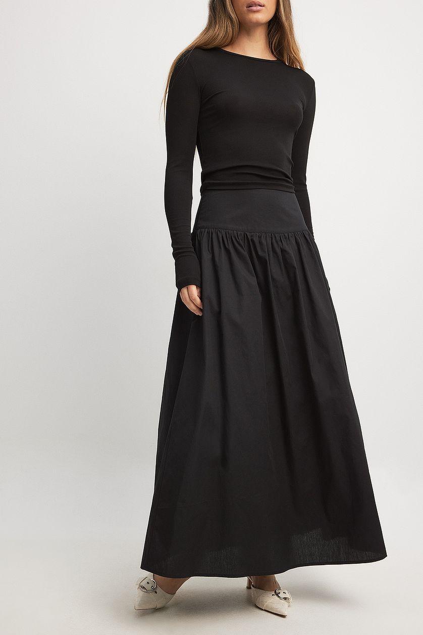 Gathered Maxi Cotton Skirt Product Image