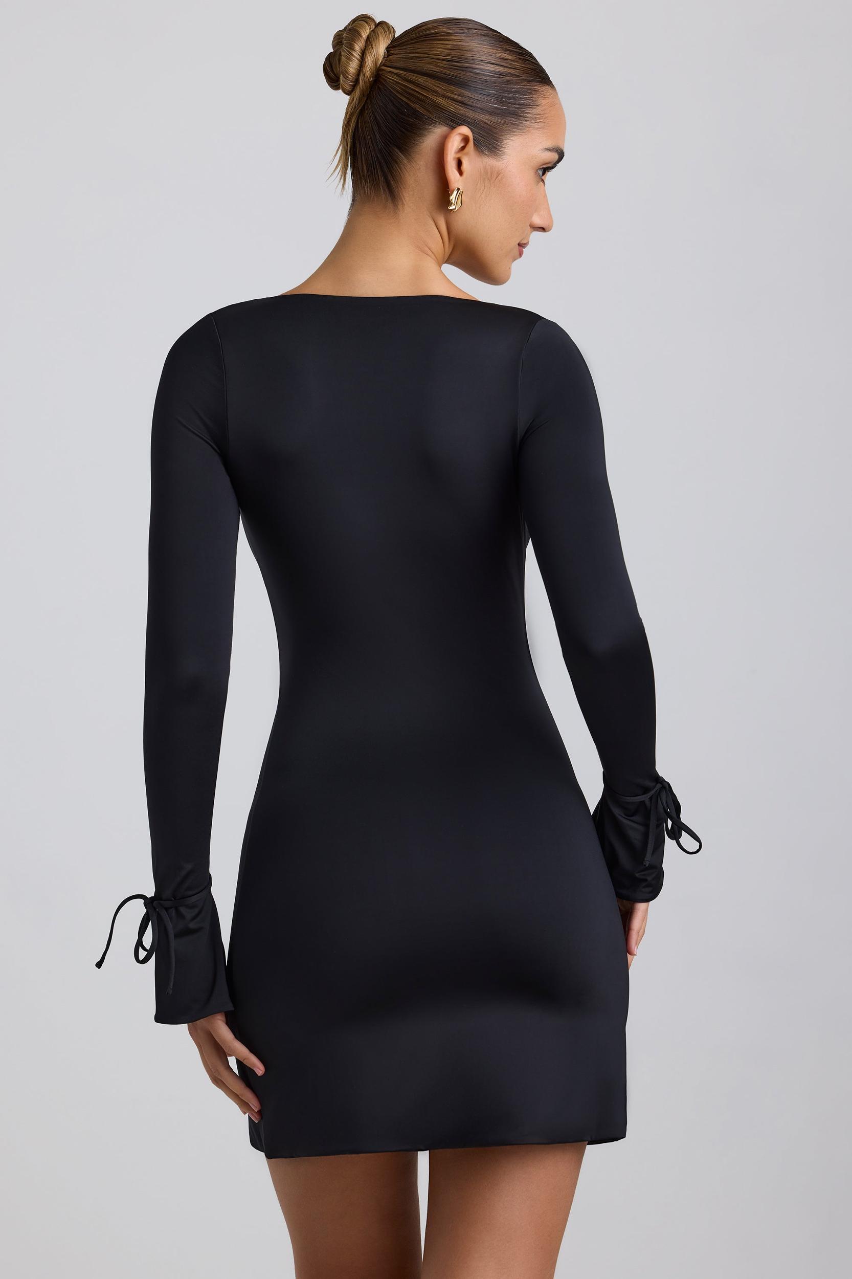 Slinky Jersey A-Line Mini Dress in Black Product Image