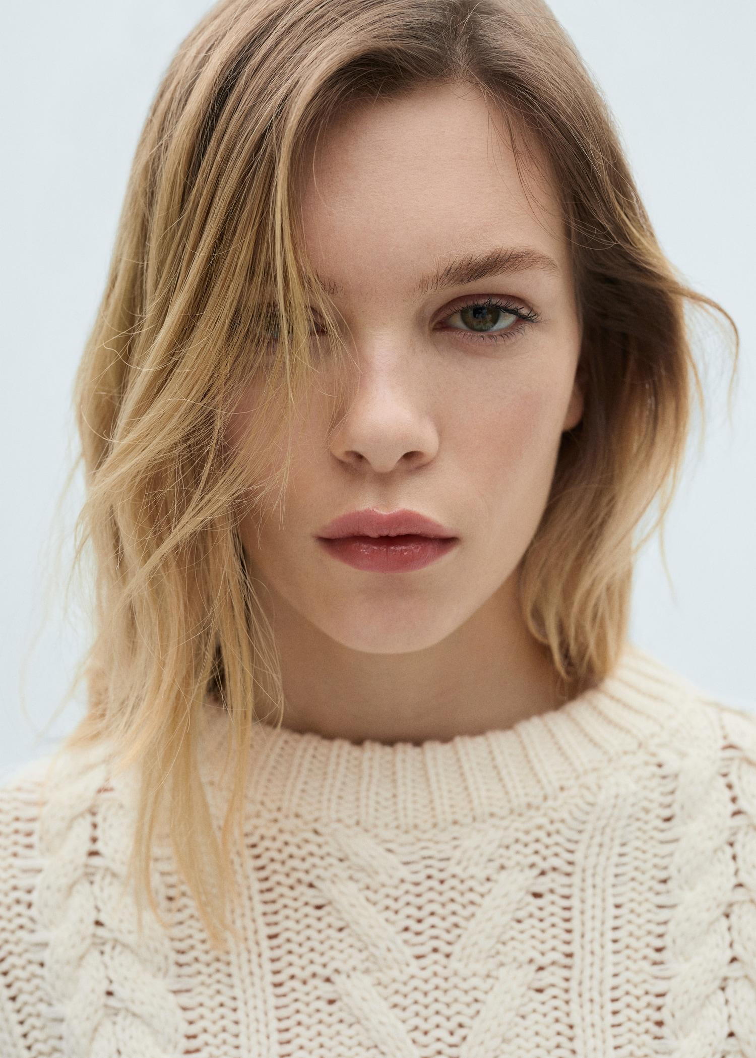 Striped braided sweater - Women | MANGO USA Product Image