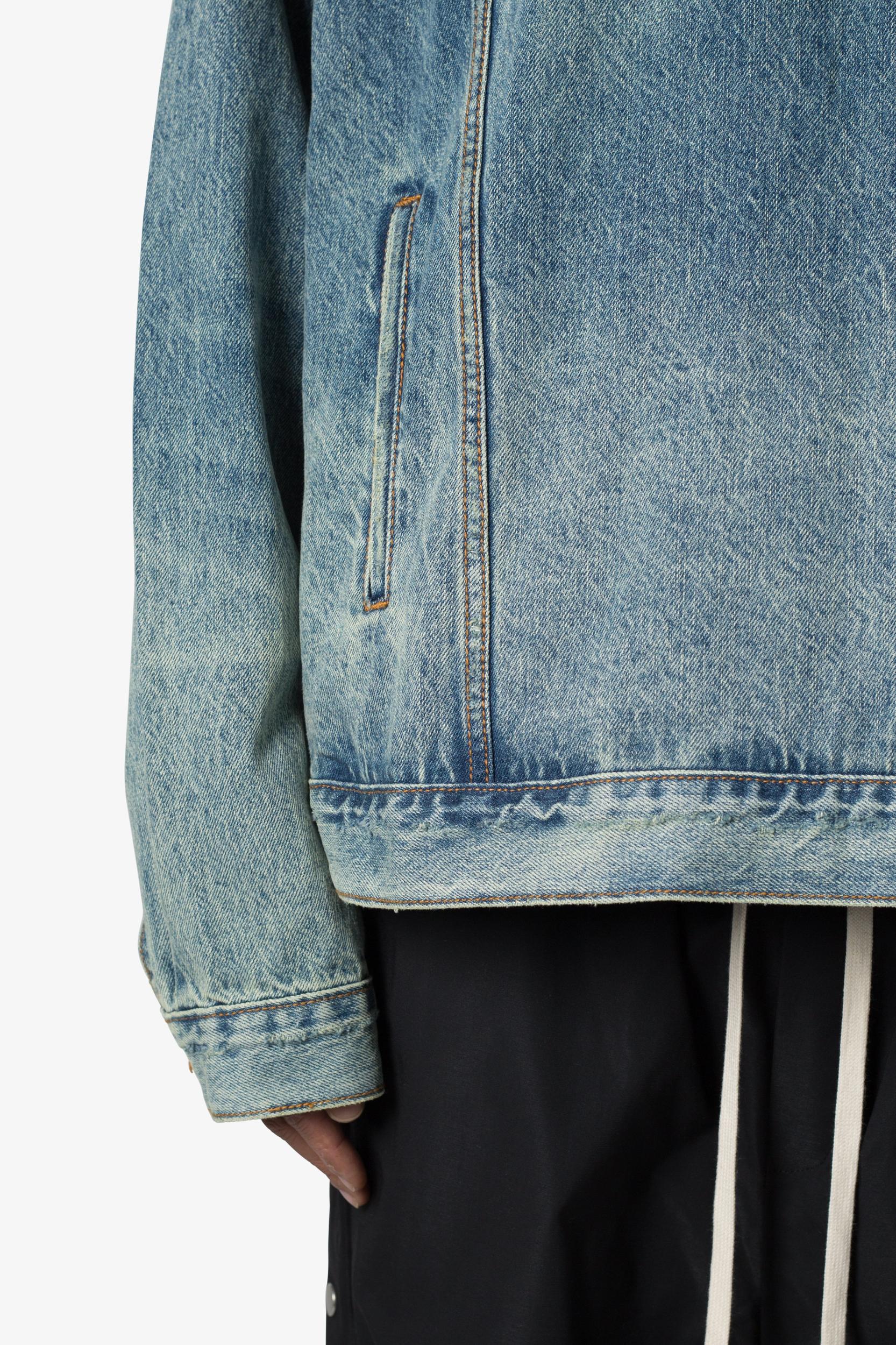 Denim Pullover Hoodie - Vintage Blue Product Image