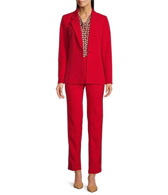 Anne Klein Coordinating Stretch Notch Lapel Long Sleeve Cinched Waist Jacket Product Image