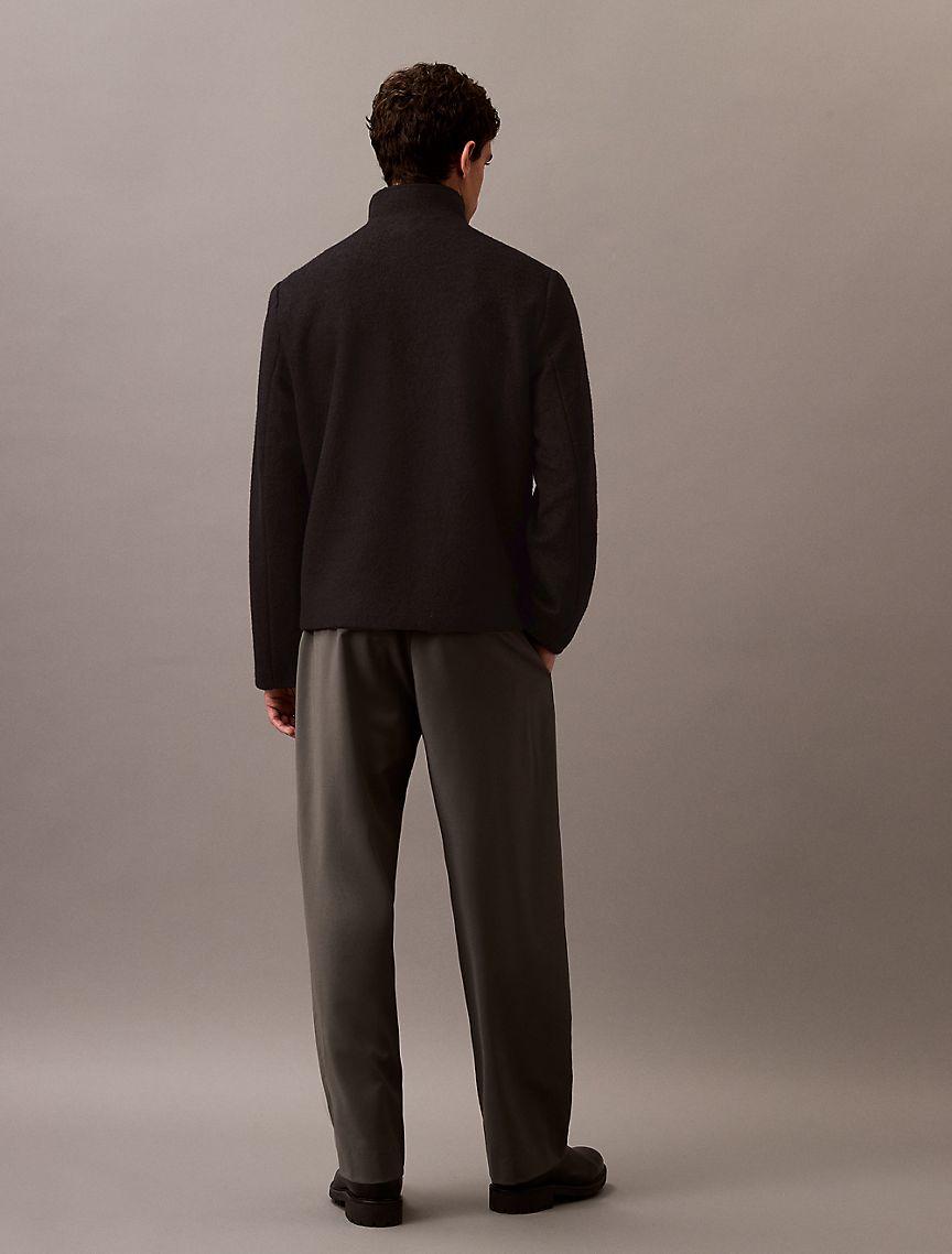 Wool Blend Classic Zip Shirt Jacket Product Image