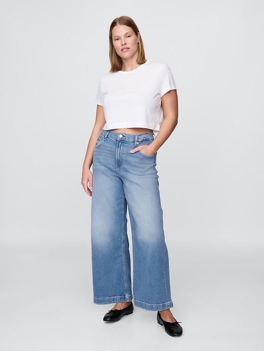 High Rise Stride Wide-Leg Ankle Jeans Product Image