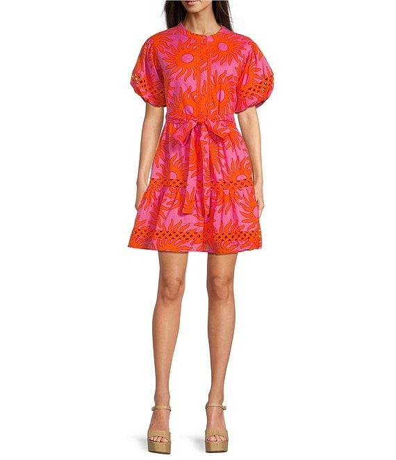 J.Marie Mara Puff Sleeve Belted Button Up A-Line Dress Product Image
