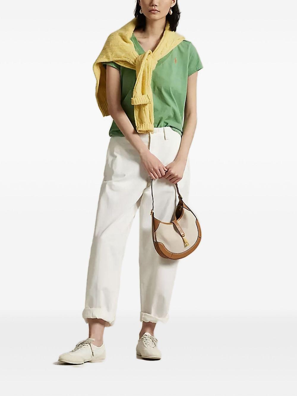 embroidered V-neck T-shirt Product Image