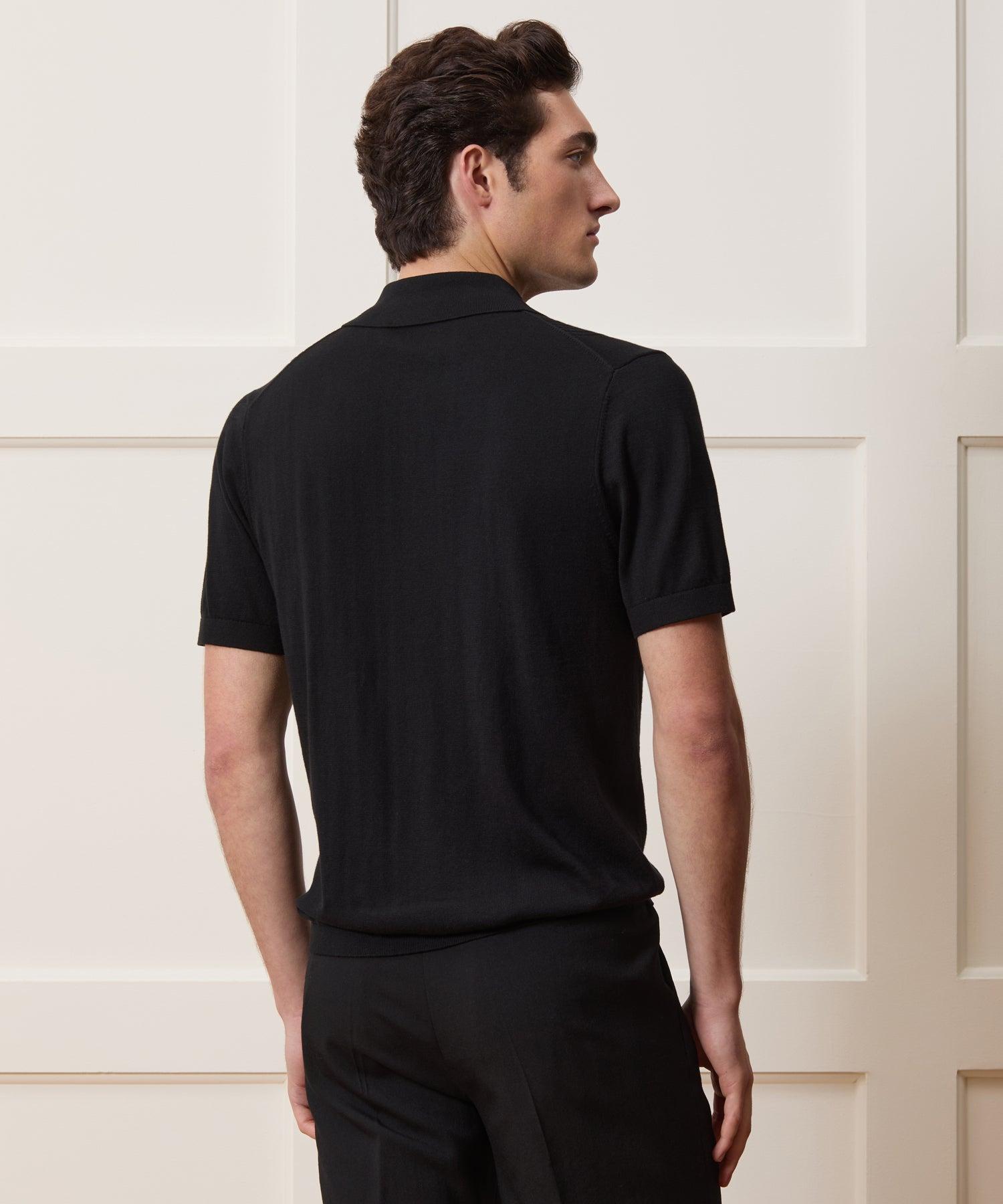 Cropped Silk-Cotton Sweater Polo Product Image