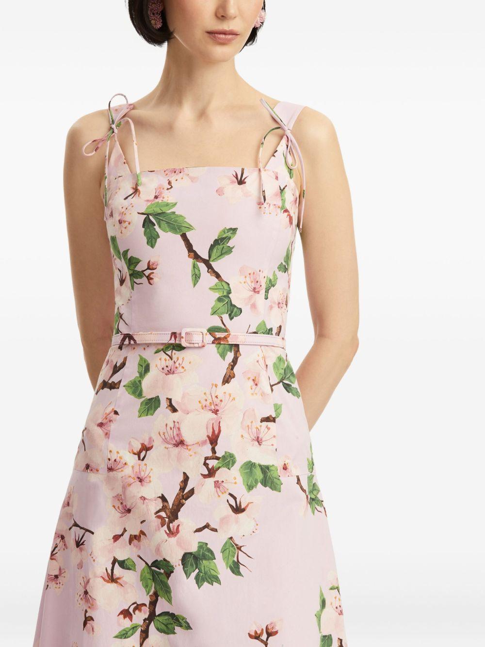 Cherry Blossom-print poplin dress Product Image