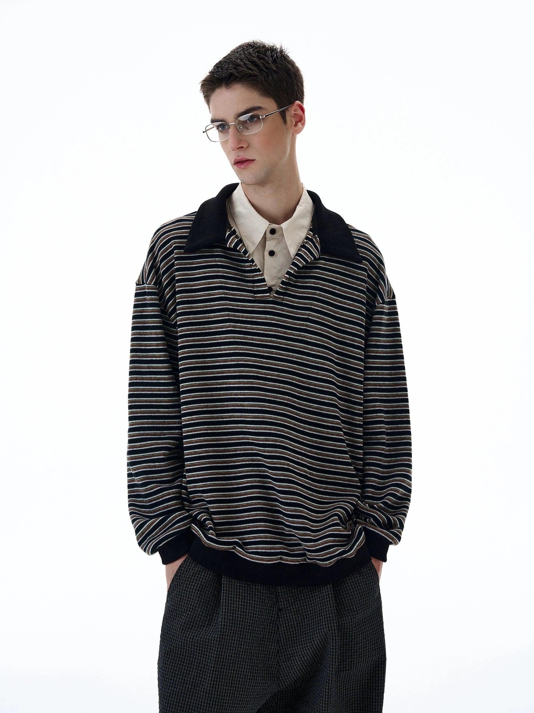 RT No. 20007 KNIT COLLAR SWEATER Product Image