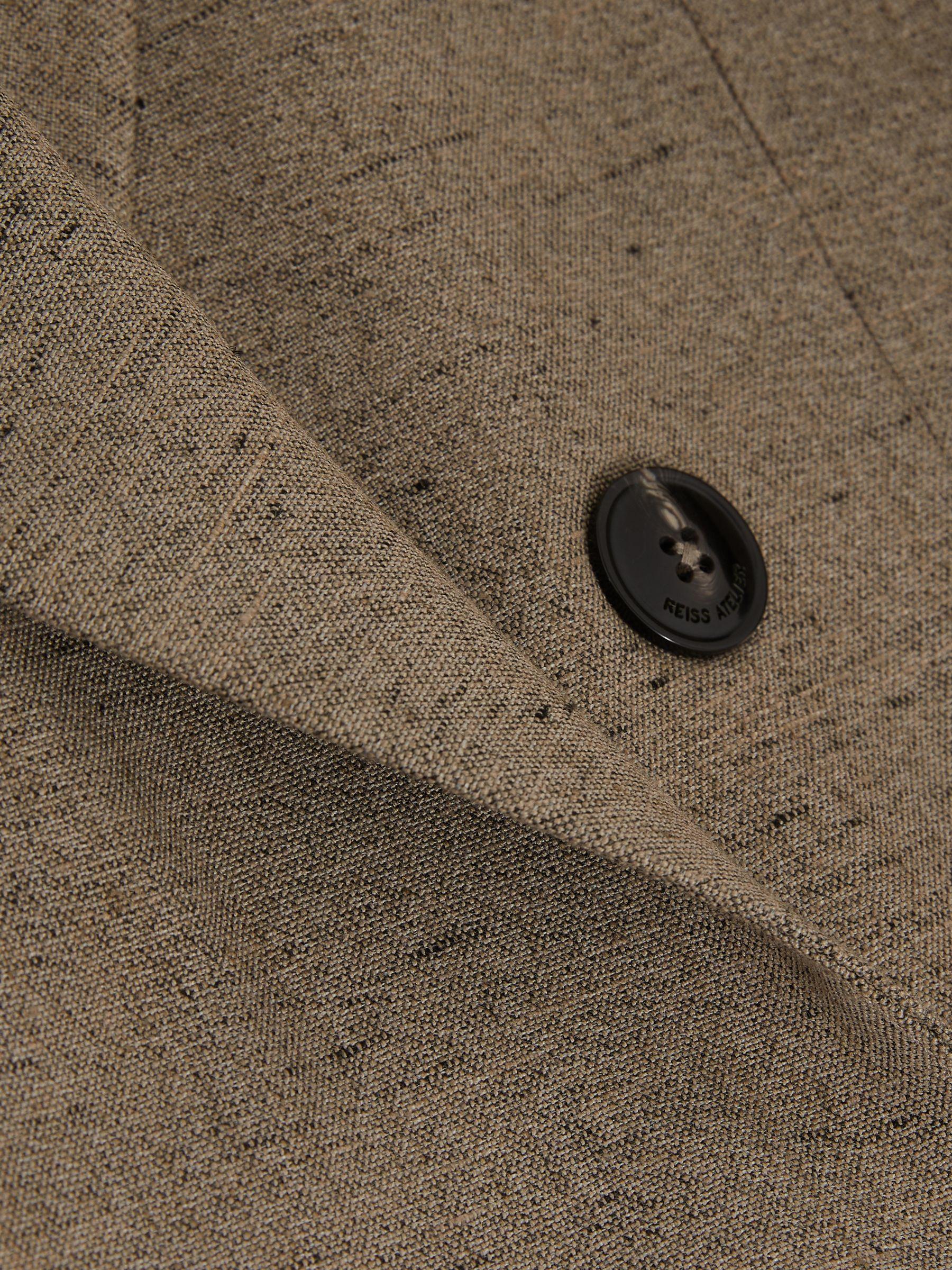 Atelier Double-Breasted Suit Jacket With Linen in Grey Product Image