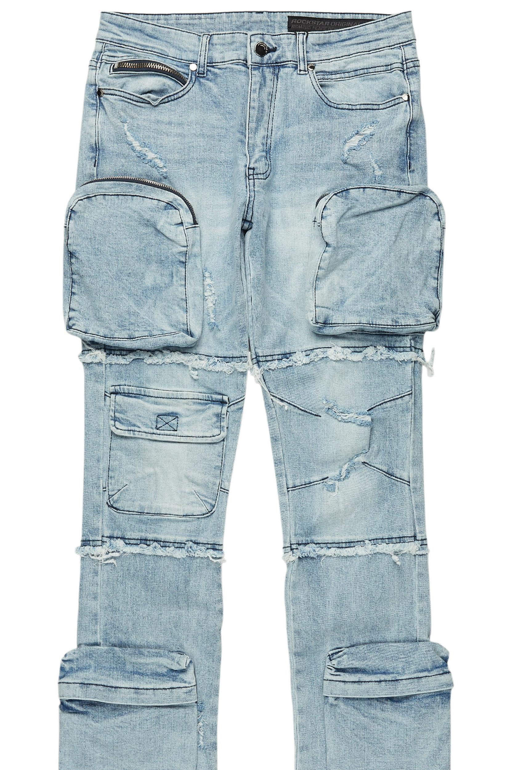 Shift Light Blue Stacked Flare Jean Male Product Image