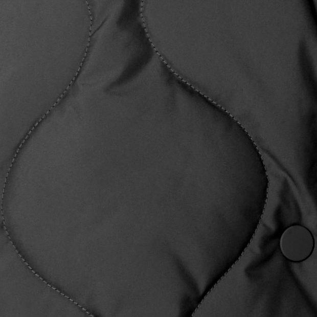 QUILTED HOODED FUNNEL-NECK JACKET Product Image