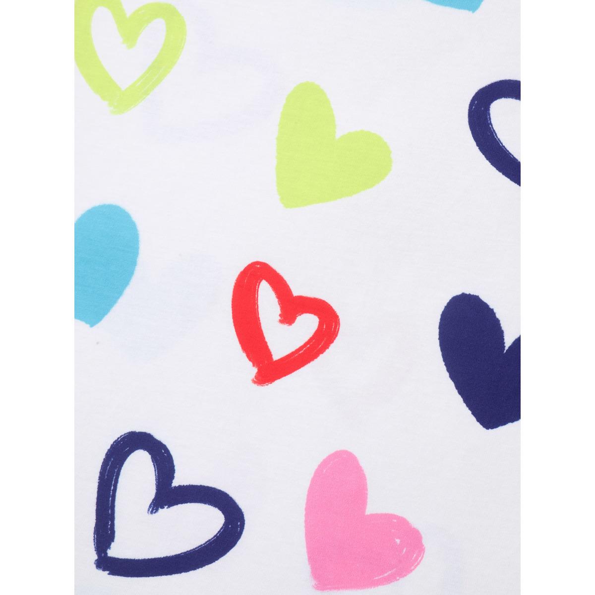 Plus Size Multi-Color Heart Pattern Round Neck T-Blouse Originalwhite Women Casual Non Round Neck Everyday T-shirts BloomChic 26/4X Product Image