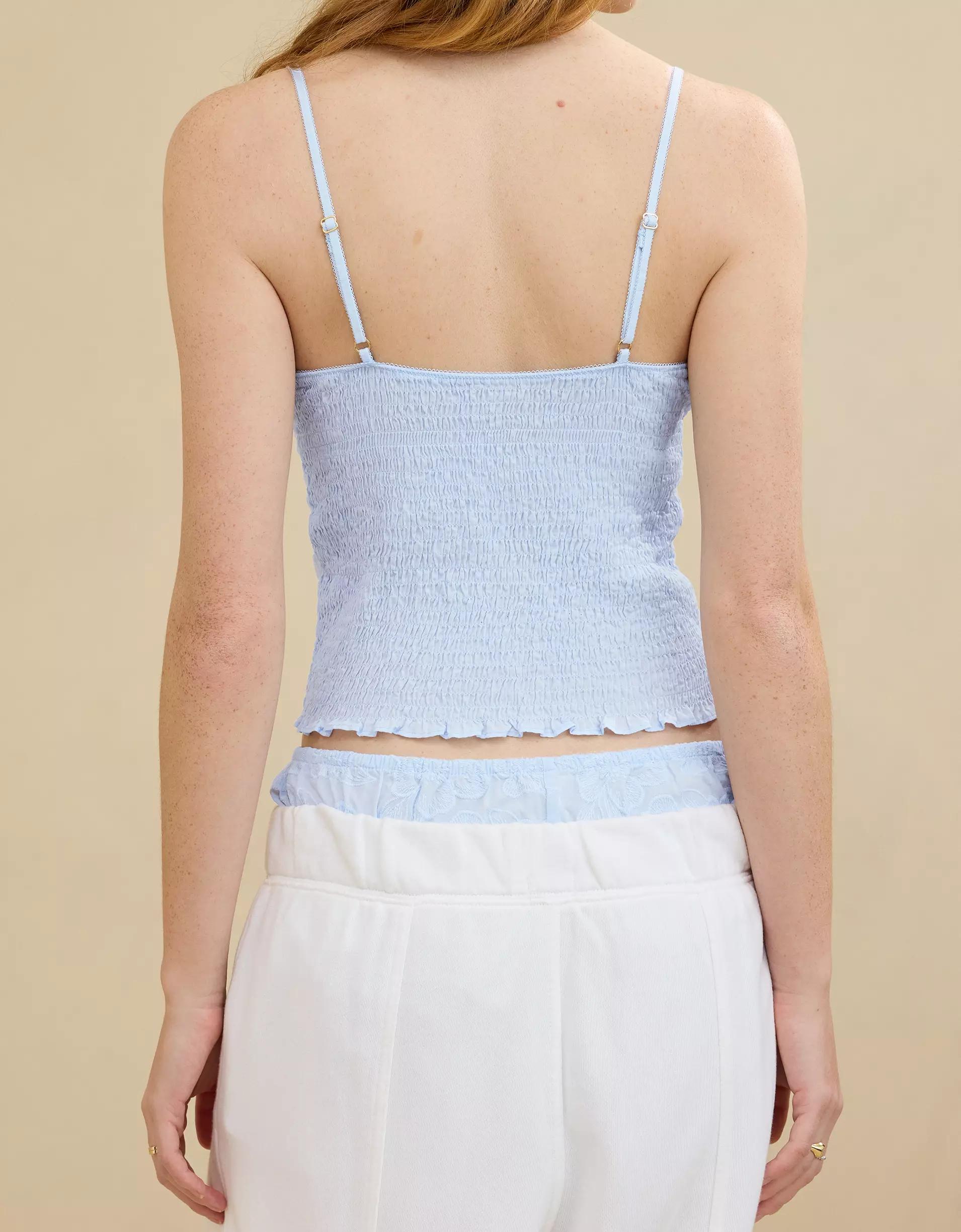 Aerie Off-Duty Embroidered Cotton Tank Top Product Image