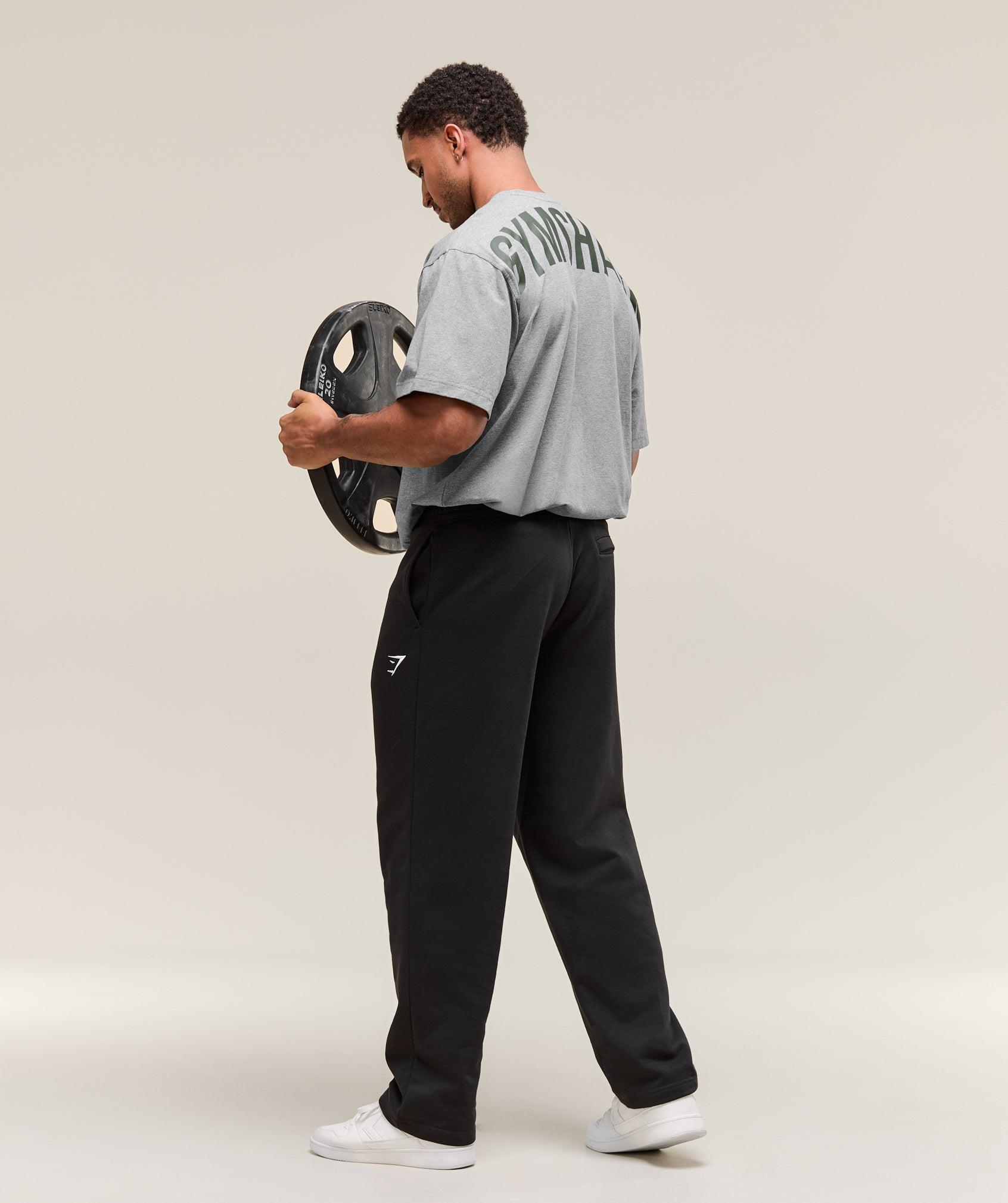 Gymshark Power T-Shirt - Charcoal Core Marl/Trail Green Male Product Image