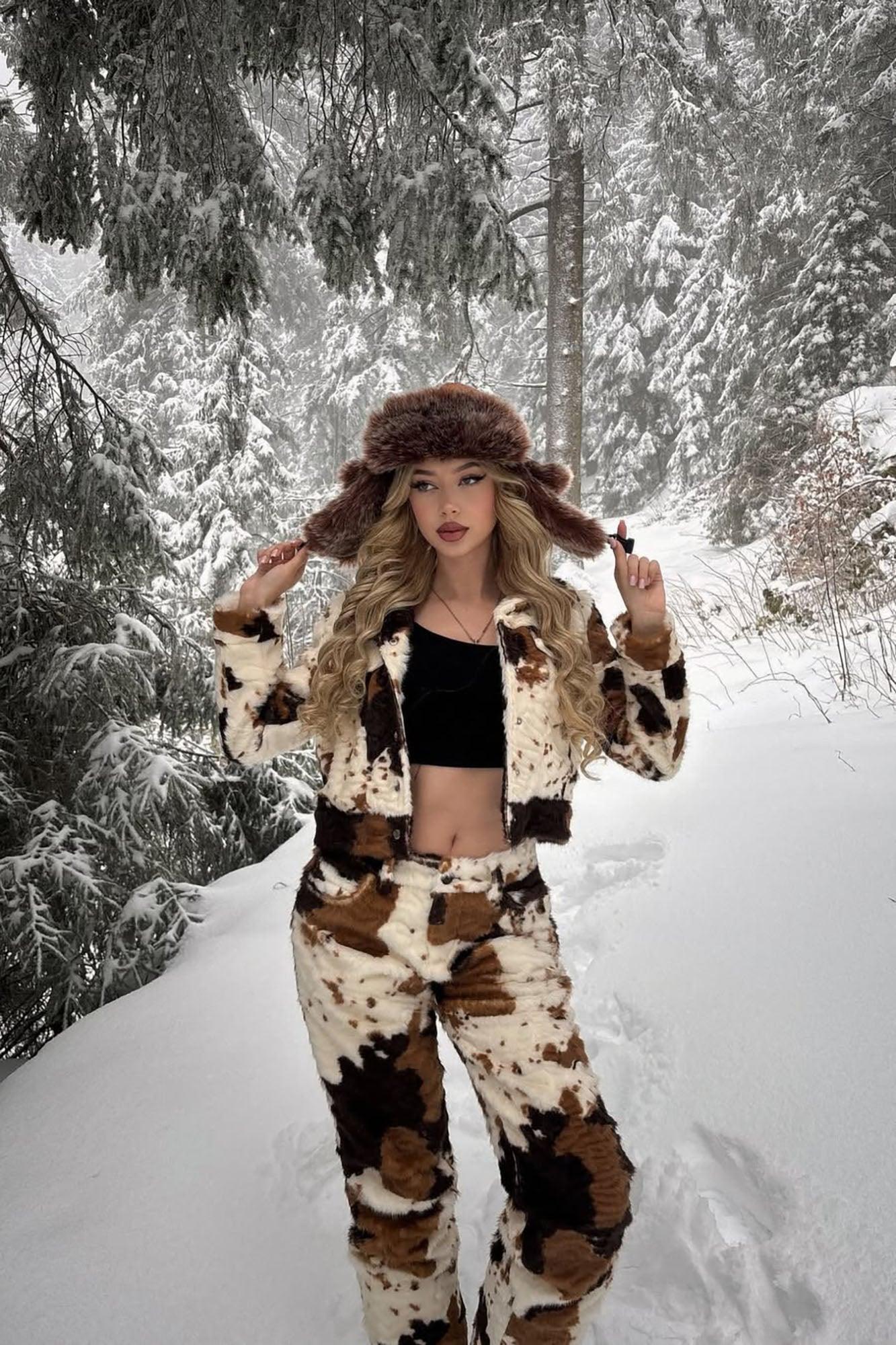 Natural Habitat Faux Fur Jacket - Cream/combo Product Image
