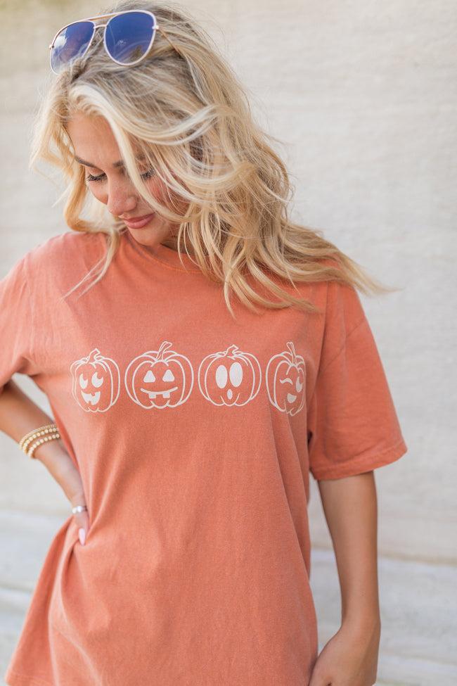 Pumpkin Faces Rust Graphic Tee Product Image