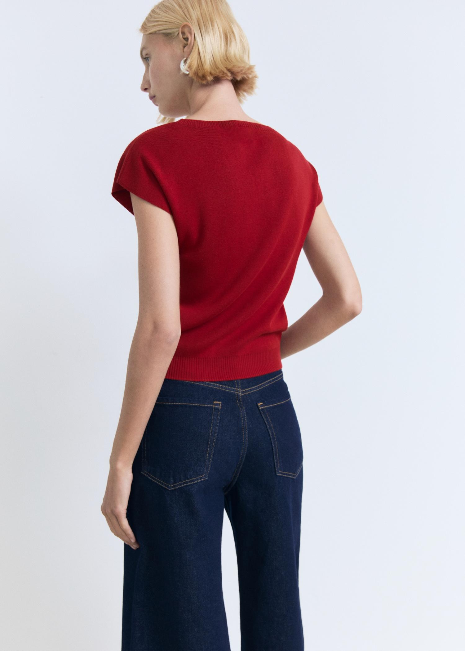 Short-sleeved fine-knit sweater - Women | MANGO USA Product Image