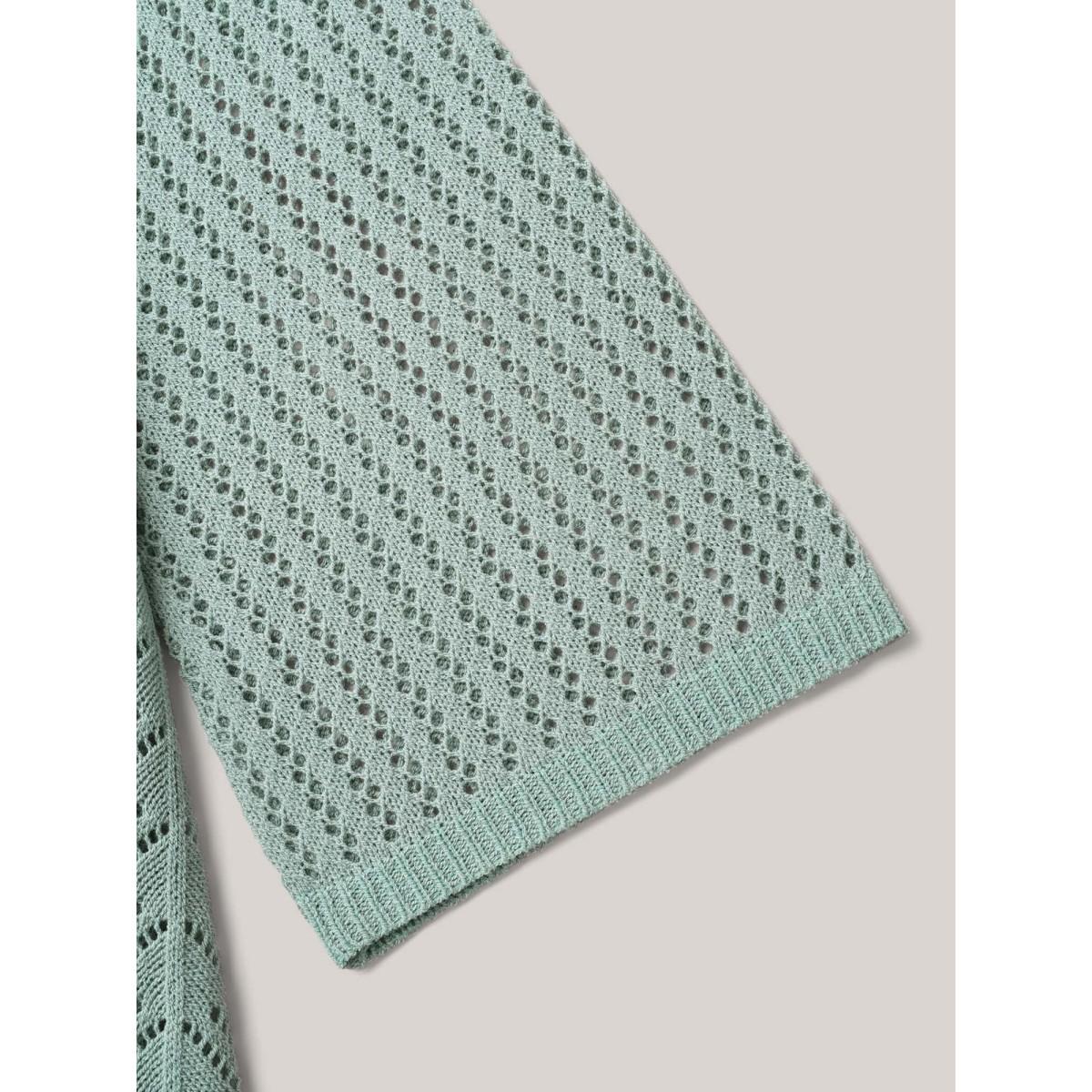 Plus Size Cut-Out Mock Neck Swim Cover-Up Women's Swimwear Mint Beach Loose Texture Curve Swim Cover Ups BloomChic 18-20/2X Product Image