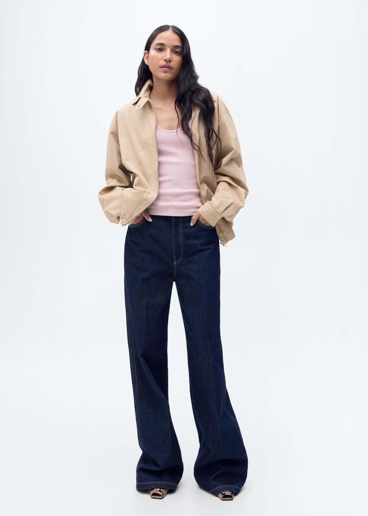 Cotton top with wide straps - Women | MANGO USA Product Image