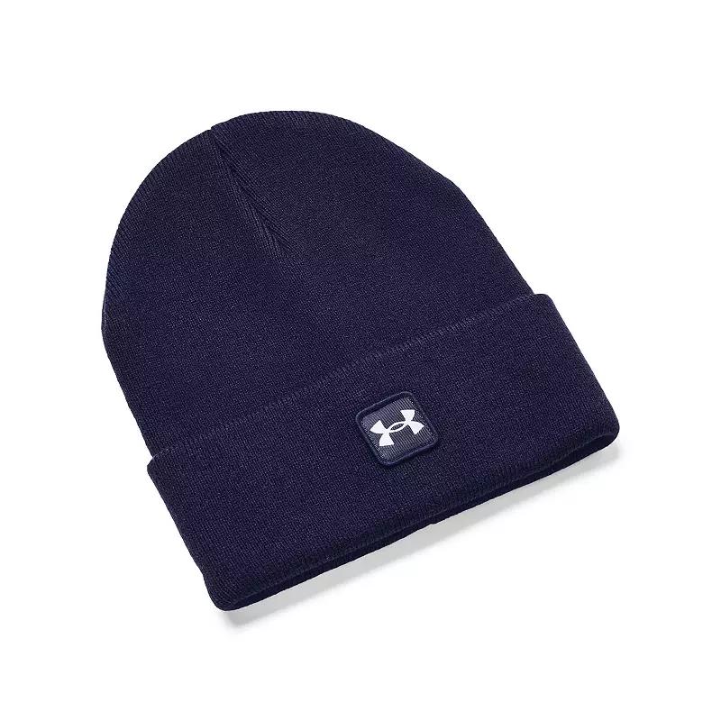Men's Under Armour Halftime Cuff Beanie, Black Navy White Product Image