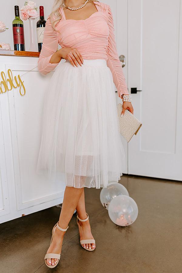 Into Bliss Tulle Skirt In Cream Product Image