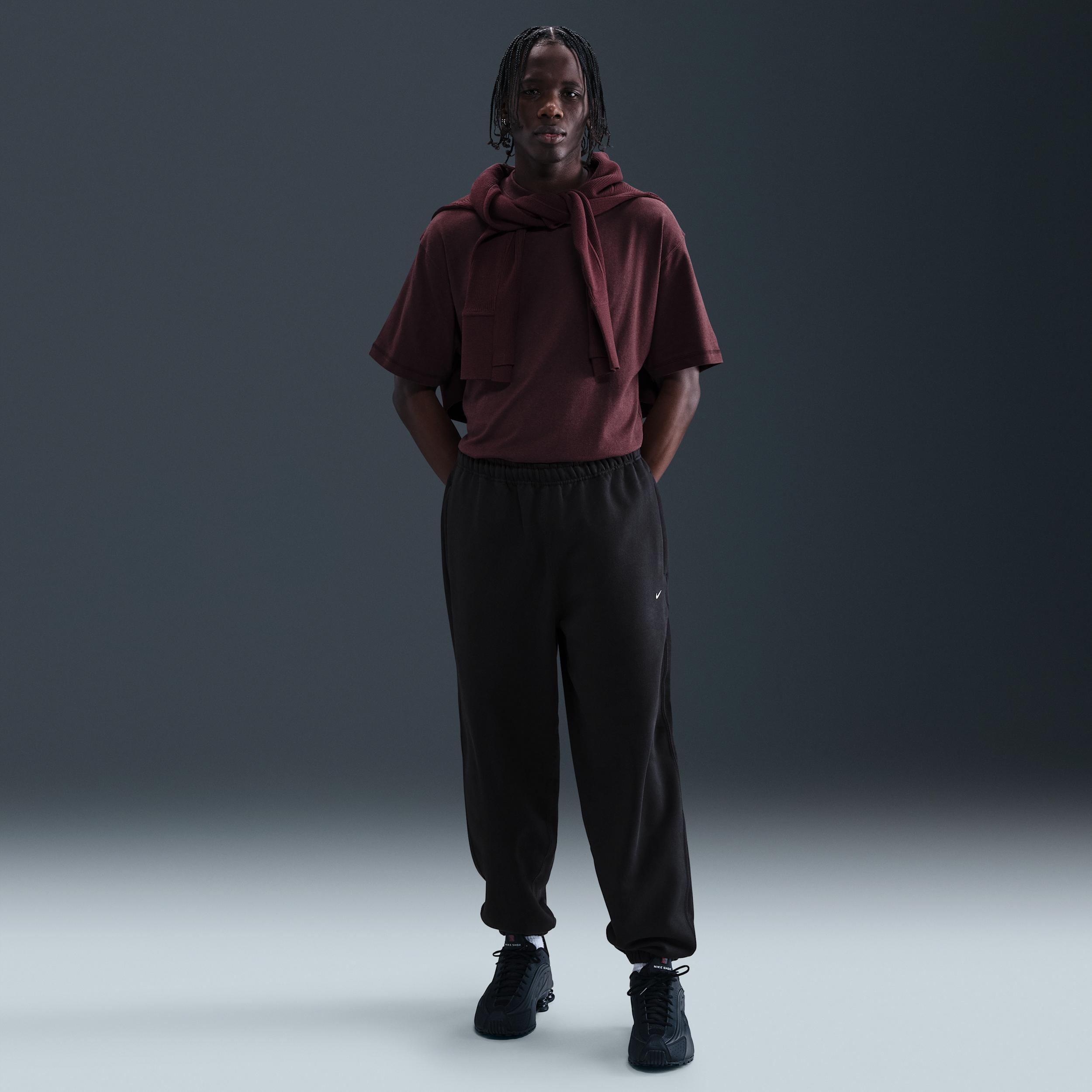 Nike Mens Solo Swoosh Cuffed Fleece Pants | HV1088-010 Product Image