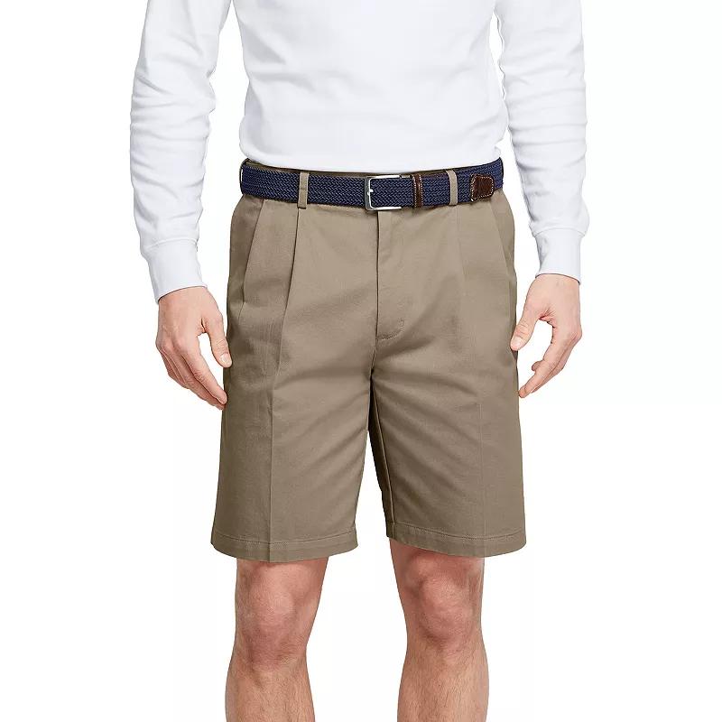 Big & Tall Lands' End Comfort Waist 9-inch No-Iron Pleated Chino Shorts, Men's,  Product Image