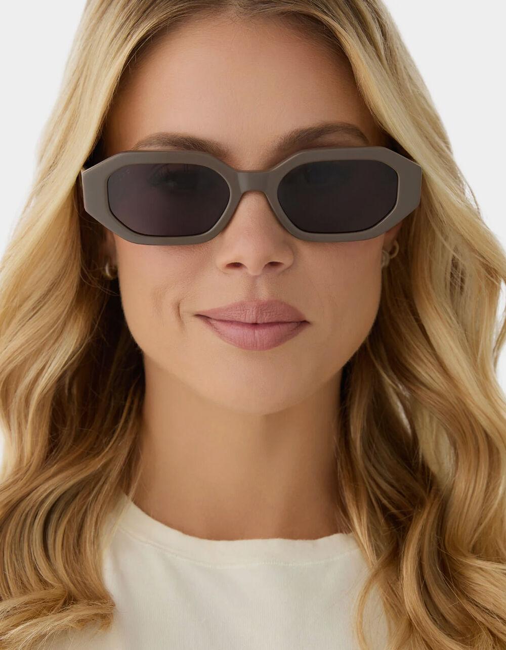DIFF EYEWEAR Allegra Polarized Sunglasses - STONE Product Image