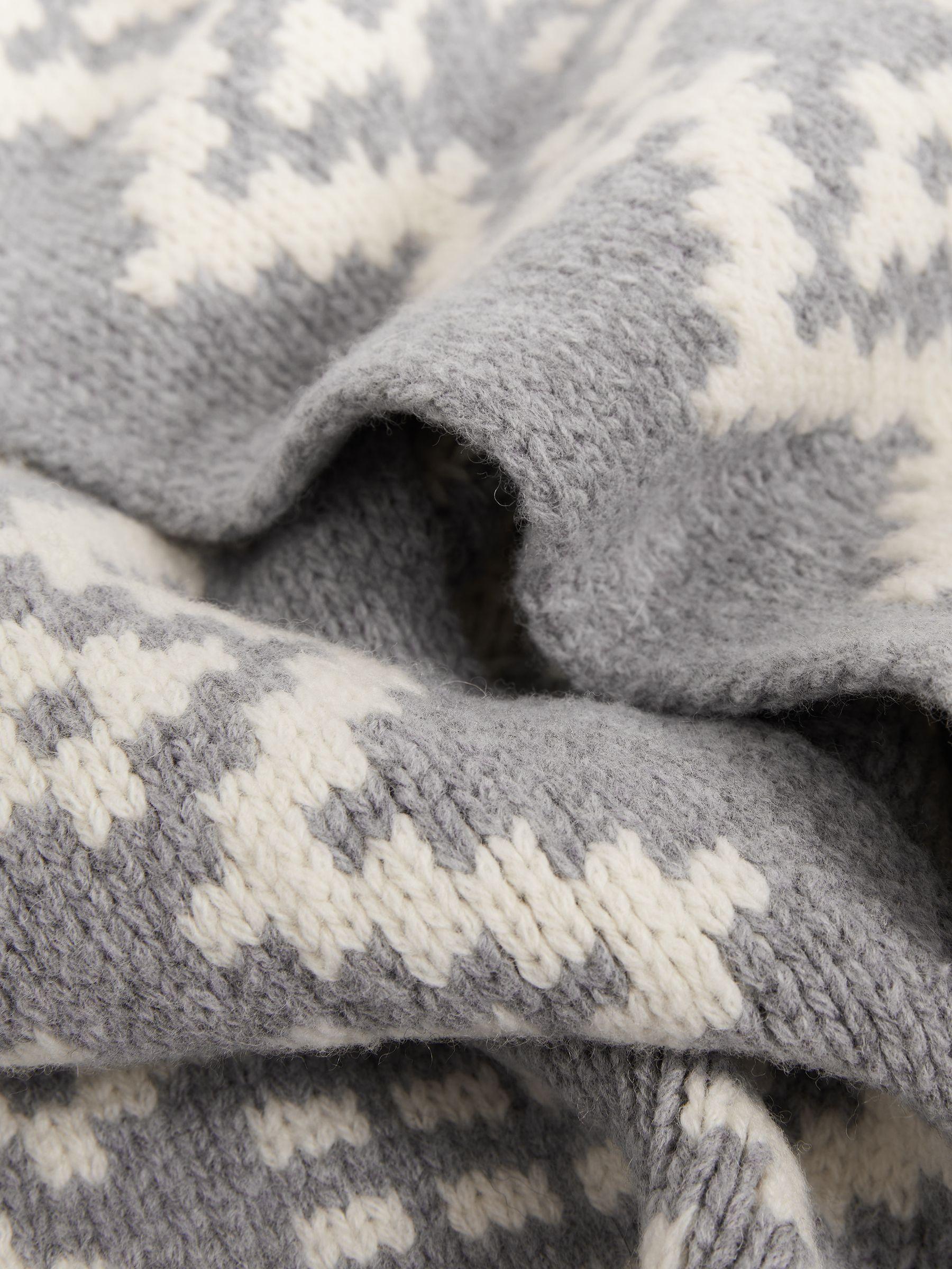 Wool-Blend Scarf in Grey/White Product Image