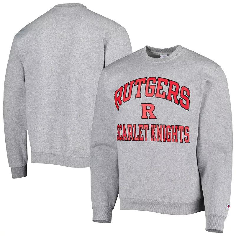 Mens Champion Heather Gray Rutgers Scarlet Knights High Motor Pullover Sweatshirt Product Image