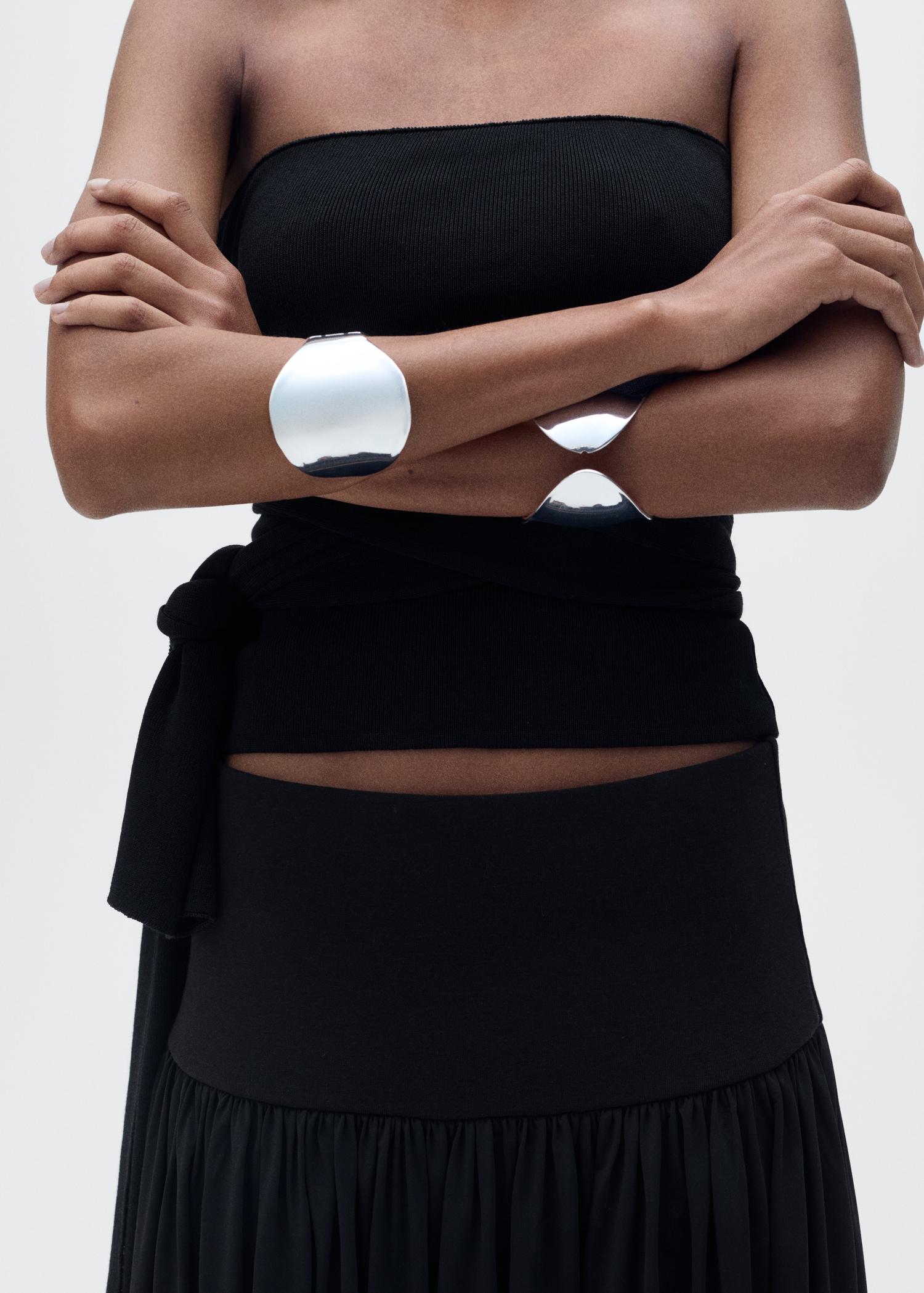 Long gathered skirt - Women | MANGO USA Product Image