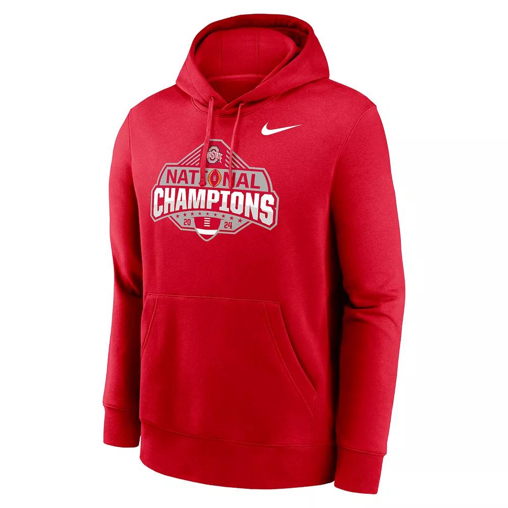 Men's Nike Scarlet Ohio State Buckeyes College Football Playoff 2024 National Champions Official Logo Pullover Hoodie, Size: Small, Red Product Image