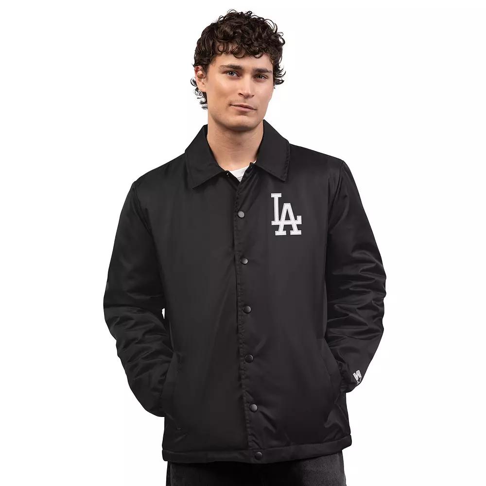 Men's Starter  Black Los Angeles Dodgers Full-Snap Coaches Jacket, Size: XL Product Image