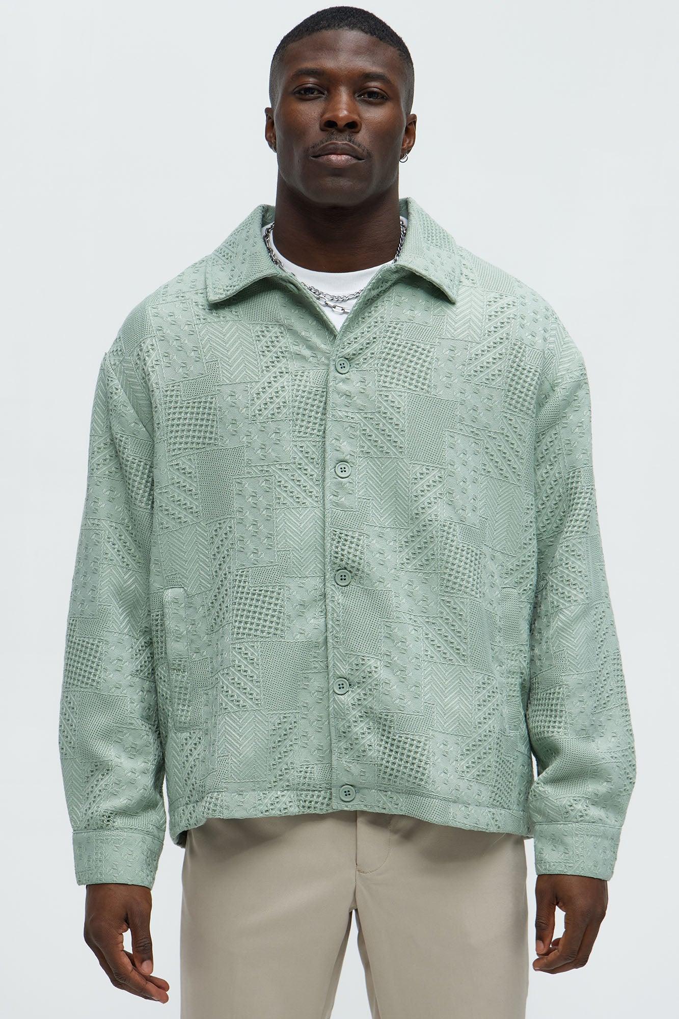 Meknes Jacquard Pattern Jacket - Sage Product Image