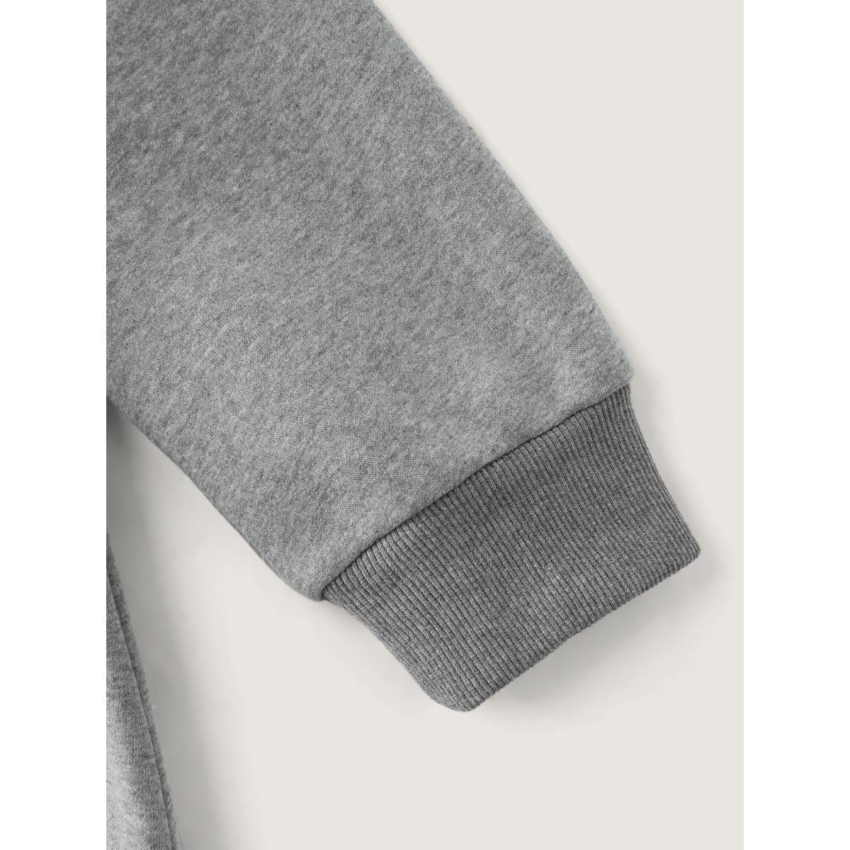 Plus Size 2-In-1 Puppy Embroidered Turtleneck Sweatshirt Women DarkGray Playful Contrast Ruffled collar Casual Sweatshirts BloomChic 10/M Product Image